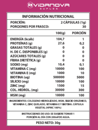 BIOTINA + COLÁGENO 1000MG 60CAPS