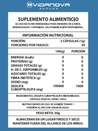 ZEOLITA 1000MG 60CAPS