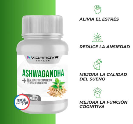 Ashwagandha + Magnesio 1000mg 60 CAPS